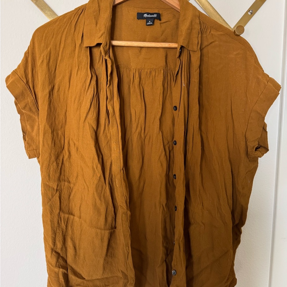 Madewell Mustard Button-Up Top